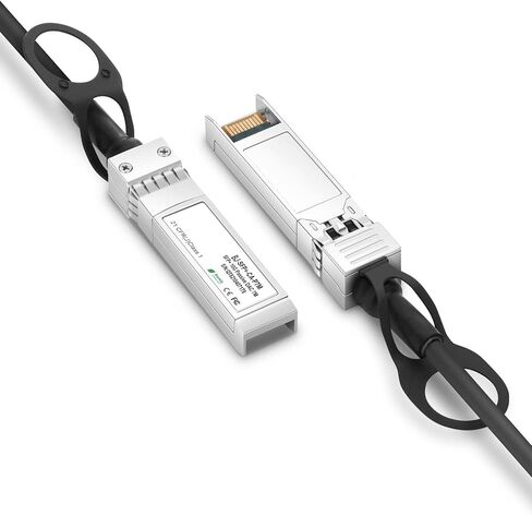كابل QINIYEK 10G SFP+ DAC Twinax، كابل سلبي نحاسي مباشر (DAC)، متوافق مع Cisco SFP-H10GB-CU 2M، Ubiquiti UniFi، Supermicro، Netgear، Mikrotik، 2 متر (6.5 قدم) - عبوة واحدة in Kuwait