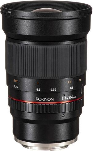 Rokinon 24mm F/1.4 Aspherical Wide Angle Lens for Nikon with Automatic AE Chip for Auto Aperture, Auto Exposure and Focus Confirmation RK24MAF-N in Saudi Arabia