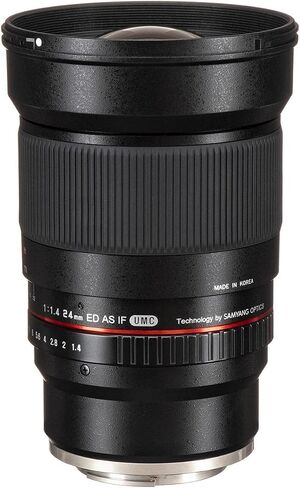 Rokinon 24mm F/1.4 Aspherical Wide Angle Lens for Nikon with Automatic AE Chip for Auto Aperture, Auto Exposure and Focus Confirmation RK24MAF-N in Saudi Arabia