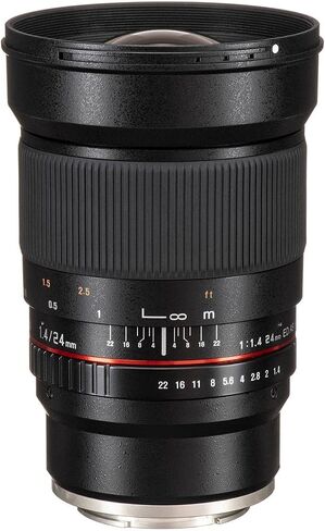 Rokinon 24mm F/1.4 Aspherical Wide Angle Lens for Nikon with Automatic AE Chip for Auto Aperture, Auto Exposure and Focus Confirmation RK24MAF-N in Saudi Arabia