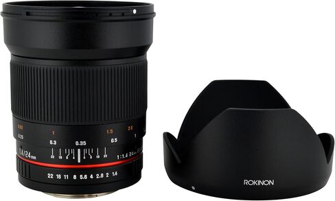 Rokinon 24mm F/1.4 Aspherical Wide Angle Lens for Nikon with Automatic AE Chip for Auto Aperture, Auto Exposure and Focus Confirmation RK24MAF-N in Saudi Arabia