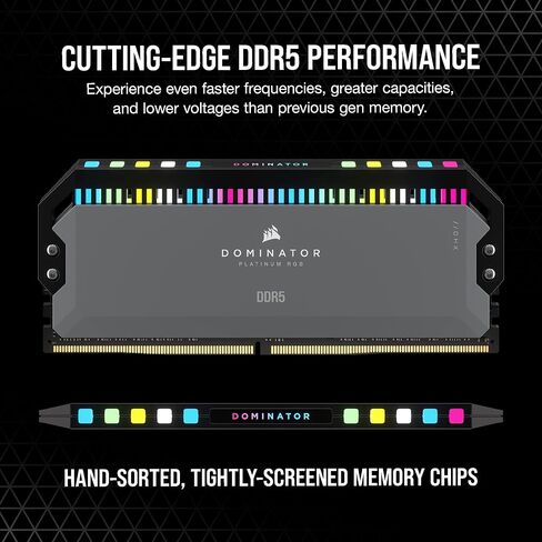 CORSAIR DOMINATOR PLATINUM RGB DDR5 RAM 32GB (2x16GB) 6000MHz CL30 AMD EXPO iCUE Compatible Computer Memory - Gray (CMT32GX5M2B6000Z30K) in Saudi Arabia