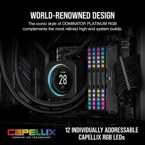 CORSAIR DOMINATOR PLATINUM RGB DDR5 RAM 32GB (2x16GB) 6000MHz CL30 AMD EXPO iCUE Compatible Computer Memory - Gray (CMT32GX5M2B6000Z30K) in Saudi Arabia