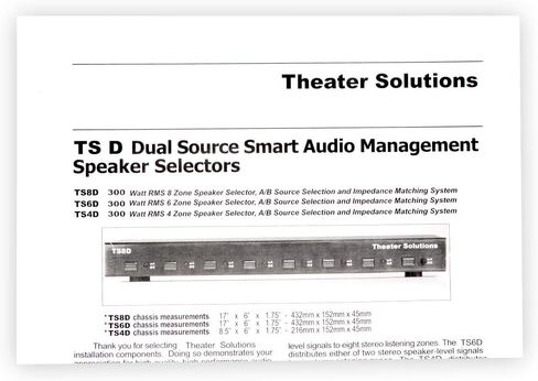 Theater Solutions TS6D Six Zone Dual Input Speaker Selector Box 6 Pair Speaker Switcher in Saudi Arabia