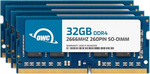 وحدة ذاكرة الوصول العشوائي OWC 32 جيجابايت (2 × 16 جيجابايت) PC21300 DDR4 2666MHz 260pin SO-DIMMs، متوافقة مع Mac Mini 2018، iMac 2019 وما فوق، وأجهزة الكمبيوتر المتوافقة، (OWC2666DDR4S32P) in Kuwait