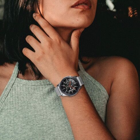 حزام سوار بحلقة شبكية من الفولاذ المقاوم للصدأ مقاس 22 مم متوافق مع ساعة Samsung Galaxy Watch 3 45 مم/Gear S3 Frontier/السوار الكلاسيكي، بديل لساعة Ticwatch Pro/Samsung Galaxy Watch 46 مم in Kuwait