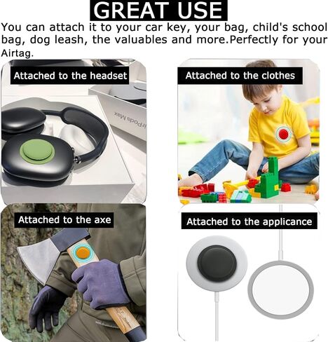 Compatible Silicone Apple Airtag 4 Pack Apple Airtag for Kids Dog Apple Airtag for Dogs Apple Airtag Dog Tag Airtag Dog Collar Airtag Holder for Kids Air Tag Holder[Black,White,Blue,Green] in Kuwait