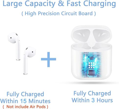 Airpod Charging Case,Wireless Airpod Replacement Charging Case Compatible with AirPods 1&2,Airpod Charger Case Only,450 mAH Airpod Battery Replacement with Bluetooth Pairing Sync Button,Ivory White in Kuwait