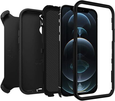 OtterBox Defender Series Screenless Edition Case for iPhone 12 & iPhone 12 Pro (Only) - Holster Clip Included - Non-Retail Packaging - Black in Saudi Arabia