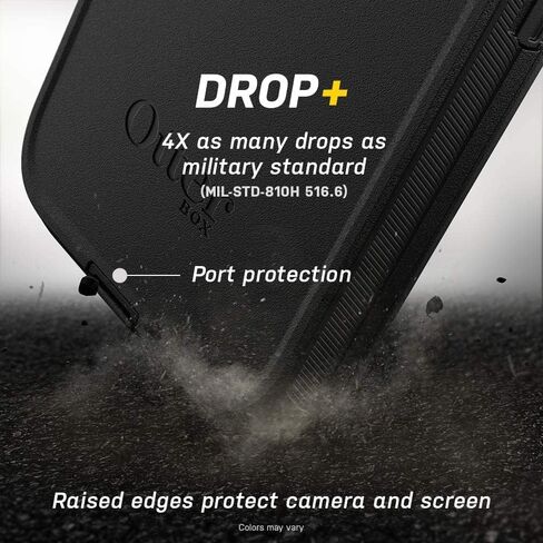 OtterBox Defender Series Screenless Edition Case for iPhone 12 & iPhone 12 Pro (Only) - Holster Clip Included - Non-Retail Packaging - Black in Saudi Arabia