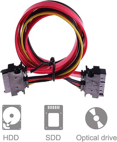 DKARDU 4 Pack 22-pin (7+15) SATA Data and Power Combo Extension Cable, 22-pin (7+15) Sata Male to Female Hard Drive Cable for HDD SDD Optical Drive 50cm 20-inch in Saudi Arabia