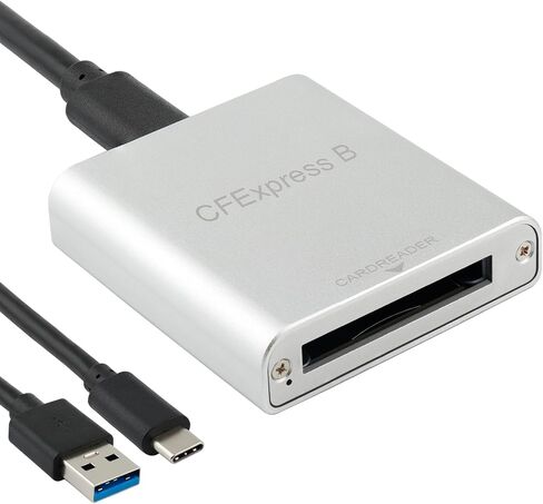 قارئ بطاقات نوع بي من سي اف اكسبريس، محول قارئ بطاقة ذاكرة سريع 10 جيجابايت في الثانية USB C الى USB C/USB A مع سرعة نقل USB3.1 الجيل الثاني، متوافق مع ويندوز/ماك/لينكس/اندرويد in Kuwait