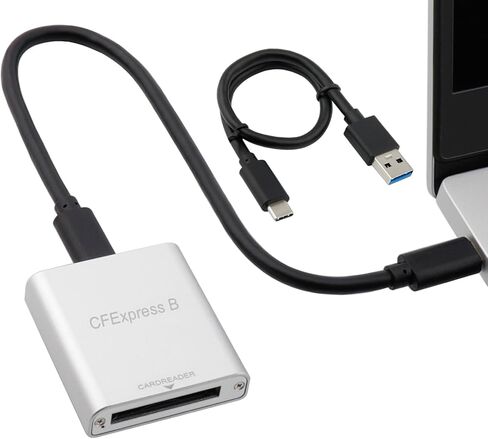 قارئ بطاقات نوع بي من سي اف اكسبريس، محول قارئ بطاقة ذاكرة سريع 10 جيجابايت في الثانية USB C الى USB C/USB A مع سرعة نقل USB3.1 الجيل الثاني، متوافق مع ويندوز/ماك/لينكس/اندرويد in Kuwait