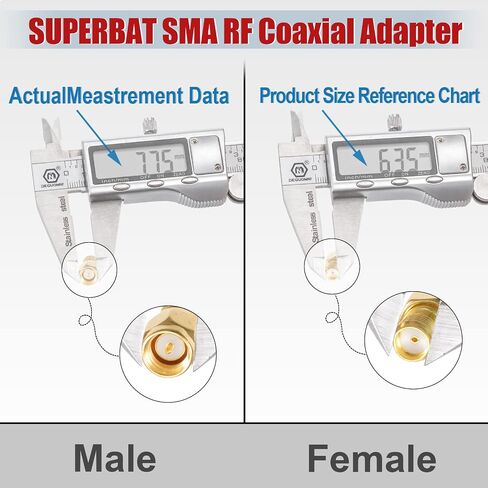 SUPERBAT SMA Adapter 90 Degree,5pcs SMA Male to Female Right Angle Coax Adapter for Radio RTL-SDR FPV Antenna Transmitter LTE Router etc. in Saudi Arabia