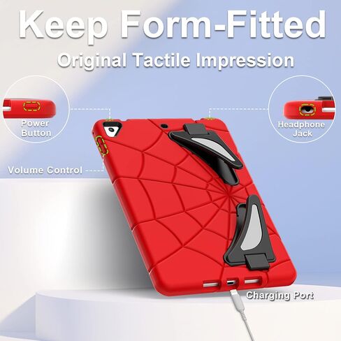 Auizotl iPad 6th Generation Cases iPad 5th Generation Case iPad Pro 9.7 Case,Hybrid Shockproof Rugged Case Cover with Kickstand for iPad Air 2 Case, Red Black in Kuwait