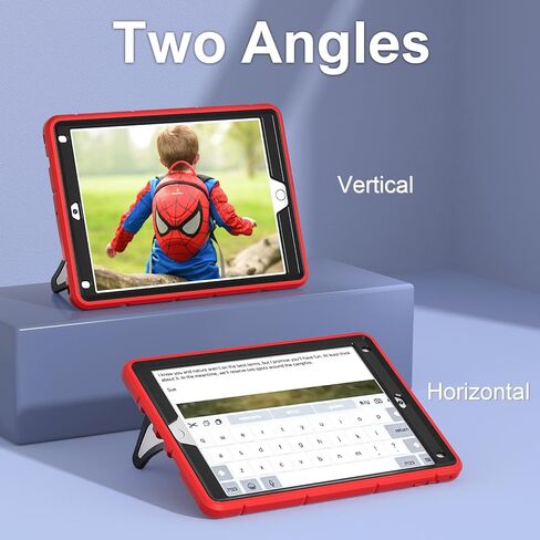 Auizotl iPad 6th Generation Cases iPad 5th Generation Case iPad Pro 9.7 Case,Hybrid Shockproof Rugged Case Cover with Kickstand for iPad Air 2 Case, Red Black in Kuwait