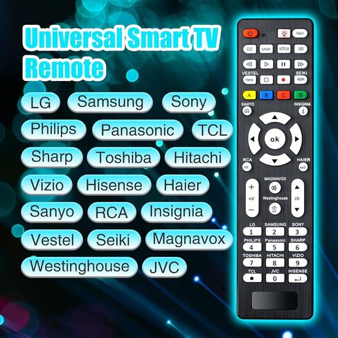 maqsai Universal Remote with Backlight Button Compatible with Samsung/LG/Sony/Sharp/Vizio/Philips/TCL/Hisense/Haier/Sanyo/JVC/Insignia/Toshiba/Hitachi/Magnavox/Panasonic Smart TV Remote in Kuwait