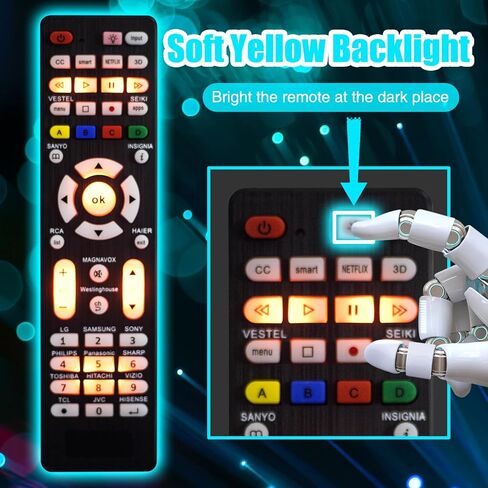 maqsai Universal Remote with Backlight Button Compatible with Samsung/LG/Sony/Sharp/Vizio/Philips/TCL/Hisense/Haier/Sanyo/JVC/Insignia/Toshiba/Hitachi/Magnavox/Panasonic Smart TV Remote in Kuwait