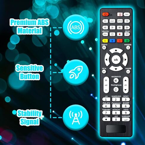 maqsai Universal Remote with Backlight Button Compatible with Samsung/LG/Sony/Sharp/Vizio/Philips/TCL/Hisense/Haier/Sanyo/JVC/Insignia/Toshiba/Hitachi/Magnavox/Panasonic Smart TV Remote in Kuwait