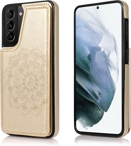 حافظة ACXLIFE Galaxy S21 Plus 5G S21+ غطاء حماية المحفظة مع فتحة حامل البطاقة، حافظة جلدية رفيعة لهاتف Samsung S21 Plus 6.7 بوصة (أحمر) in Kuwait