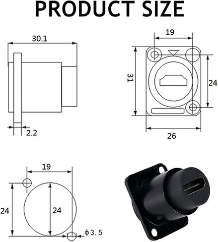 PENGLIN 2Pack D-Type HDMI Coupler, HDMI 2.0 Panel Mount Connector in Saudi Arabia