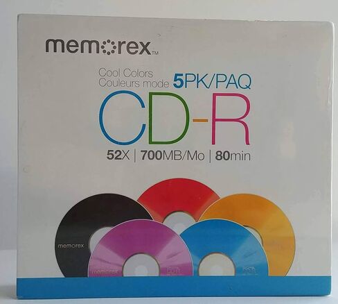 Memorex Cool Colors CD-R 52X 700MB 80 min (5 Pack) in Saudi Arabia