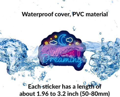 ملصقات الحب، 52 قطعة من ملصقات الفينيل بنمط النيون للبالغين، ملصقات حب للزوجين لسكرابوكينغ، عيد الحب I Love You Heart ملصقات وشارات للكمبيوتر المحمول، زجاجة مياه، كتاب in Kuwait