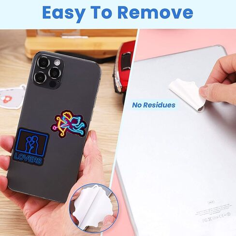 ملصقات الحب، 52 قطعة من ملصقات الفينيل بنمط النيون للبالغين، ملصقات حب للزوجين لسكرابوكينغ، عيد الحب I Love You Heart ملصقات وشارات للكمبيوتر المحمول، زجاجة مياه، كتاب in Kuwait