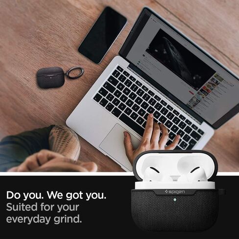 Spigen Urban Fit مصمم لغطاء Airpods Pro مع سلسلة مفاتيح، غطاء قماشي لـ Airpods Pro - ذهبي وردي in Saudi Arabia