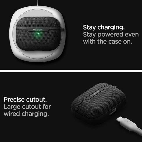 Spigen Urban Fit مصمم لغطاء Airpods Pro مع سلسلة مفاتيح، غطاء قماشي لـ Airpods Pro - ذهبي وردي in Saudi Arabia