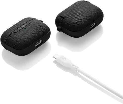 Spigen Urban Fit مصمم لغطاء Airpods Pro مع سلسلة مفاتيح، غطاء قماشي لـ Airpods Pro - ذهبي وردي in Saudi Arabia