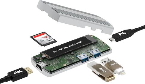 تيكيو SSD خارجي محمول 500G USB 3 + 2 × USB 3 منافذ 10Gbps + HDMI + SD للكمبيوتر الشخصي وماك واللابتوب وبلاي ستيشن 4 واكس بوكس ون واكس بوكس 360-HD-2510 in Kuwait