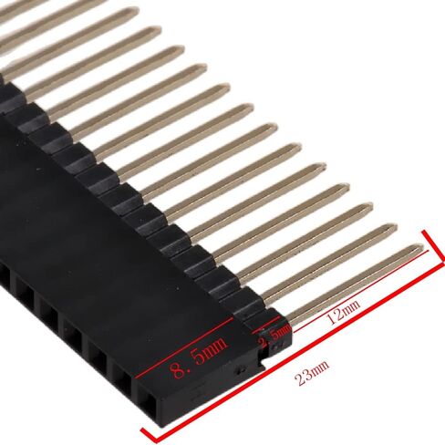 DIKAVS Break Away 2.54 مم، 0.1 بوصة 40P لوحة توصيل PCB Protoboard رأس التراص أنثى رأس طويل جدًا لـ Raspberry Pi لـ Arduino (عبوة من 5) in Kuwait