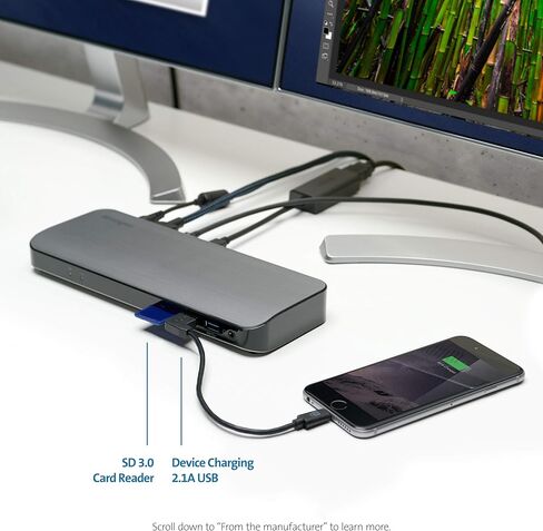 كينسينغتون SD5350T ثندربولت 3 قاعدة شحن مع قارئ بطاقة اس دي (K38626NA) in Kuwait