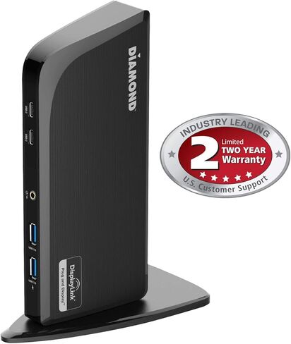 محطة إرساء Diamond Multimedia DS3900PD Diamond Multimedia Triple Display 4K Universal Type-C مع توصيل الطاقة (65 وات) لأجهزة الكمبيوتر المحمولة Mac وWindows المجهزة من النوع C/Thunderbolt 3 in Kuwait