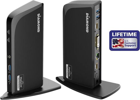 محطة إرساء Diamond Multimedia DS3900PD Diamond Multimedia Triple Display 4K Universal Type-C مع توصيل الطاقة (65 وات) لأجهزة الكمبيوتر المحمولة Mac وWindows المجهزة من النوع C/Thunderbolt 3 in Kuwait