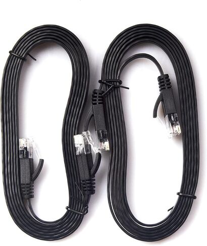 REXUS Cat 6 White Flat Shielded Ethernet Network Cable (65 FT), High Speed 10Gbps LAN Wires Internet Patch Cable with RJ45 Connector Faster Than Cat5/Cat5e (C6F200B) in Kuwait
