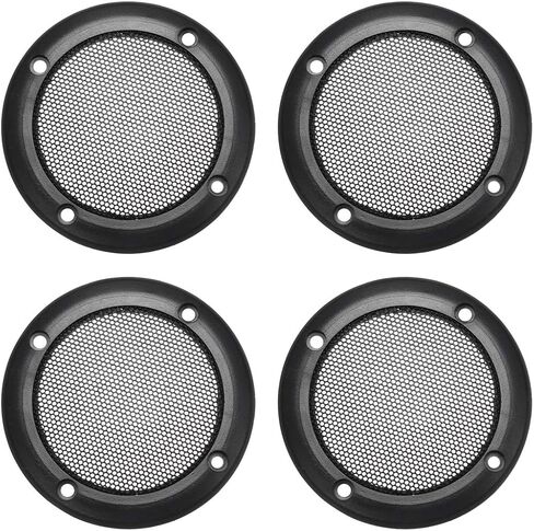 uxcell 4Pcs Speaker Grill Cover 3.5 Inch 107mm Mesh Decorative Circle Subwoofer Guard Protector Black in Saudi Arabia