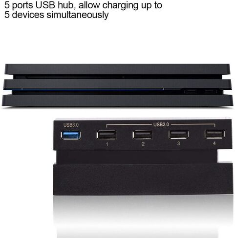 125 5 منافذ USB Hub لـ PS4، USB 3.0 2.0 عالية السرعة توسيع محور شاحن وحدة تحكم الفاصل المتوسع المصممة خصيصًا لوحدة تحكم ألعاب PS4 in Kuwait