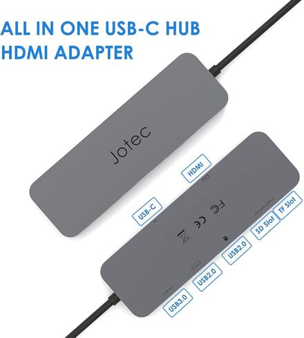 موزع USB C 4K HDMI محول شاشة 7 في 1 محول متعدد المنافذ مع HDMI 4K PD 87W مع قارئ بطاقات SD/TF متوافق مع ماك بوك ثاندربولت 3 والمزيد من اجهزة ويندوز USB C in Kuwait