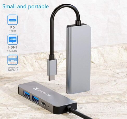 موصل USB C، أفضل كابل 4 في 1 USB C محوّل USB C إلى HDMI 4K ، توصيل طاقة 100W ، USB 3.0 ، USB 2.0 ، متوافق مع MacBook Pro 2016-2020 / Air 2018-2020...المزيد in Saudi Arabia
