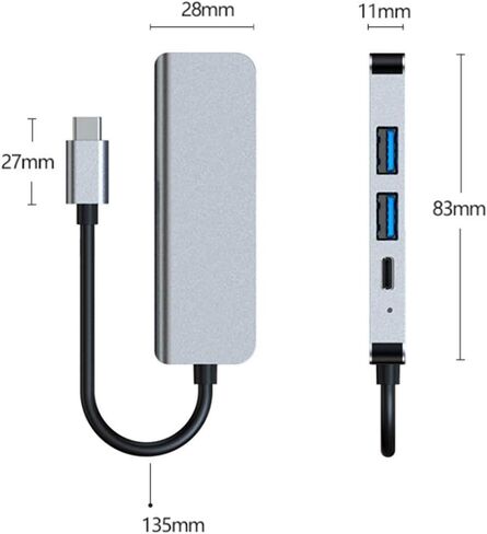 موصل USB C، أفضل كابل 4 في 1 USB C محوّل USB C إلى HDMI 4K ، توصيل طاقة 100W ، USB 3.0 ، USB 2.0 ، متوافق مع MacBook Pro 2016-2020 / Air 2018-2020...المزيد in Saudi Arabia