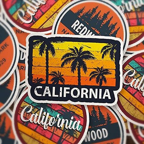 ملصقات سفر هوليوود من كاليفورنيا، 100 قطعة من ملصقات الفينيل المقاومة للماء بوتر لتزيين اللاب توب، يمكنك صنعها بنفسك لألواح التزلج، ملصقات كاواي لطيفة متعددة الالوان للسفر in Kuwait