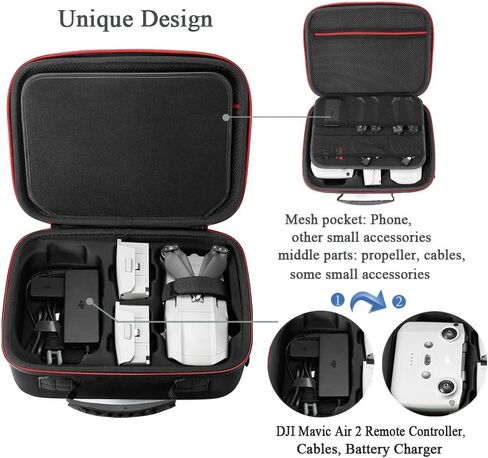 حقيبة تخزين صلبة لجهاز دي جيه اي مافيك اير 2 فلاي مور كومبو - أسود. in Kuwait