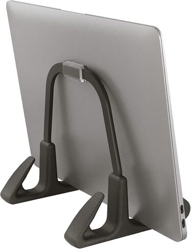 Octoo Vertical Laptop Stand, Litestand Vertical Double Desktop Stand Holder Design Space-Saving for All MacBook, Chromebook, Surface, Dell, iPad Up to 17.3 Inches - Black in Saudi Arabia