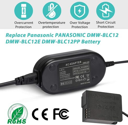 عدة شاحن مزود الطاقة للكاميرات باناسونيك DMC-FZ200 DMC-FZ1000 DMC-GH2 DMC-G5 DMC-G6 DMC-G7 لوميكس GX8 G85 من باوفر DMW-DCC8 Plus DMW-AC8 in Saudi Arabia