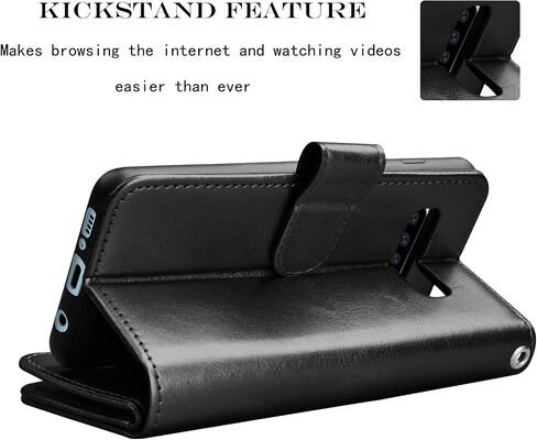 NJJEX Wallet Case for Galaxy S10 Plus, for Galaxy S10+ Case, PU Leather [9 Card Slots] Credit Holder Folio Flip [Detachable][Kickstand] Magnetic Phone Cover & Wrist Strap for Samsung S10 Plus [Mint] in Kuwait