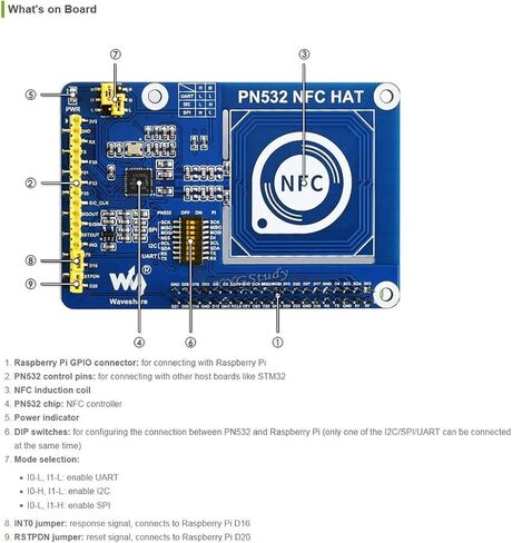 XYGStudy PN532 NFC HAT for Raspberry Pi, I2C / SPI/UART, Applications for Payment System and Bluetooth and WiFi Devices Chaining and Smart Phone NFC App etc in Saudi Arabia
