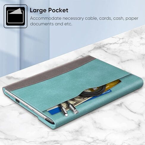 حافظة Fintie لجهاز Microsoft Surface Pro 8 مقاس 13 بوصة (إصدار 2021) - غطاء عمل بمحفظة عرض متعددة الزوايا مع جيب وحامل قلم، متوافق مع لوحة مفاتيح النوع، رمادي in Kuwait