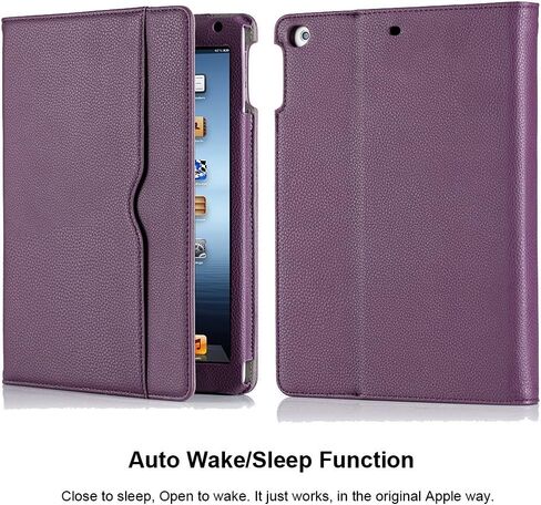 RUBAN Case Compatible with iPad 9.7 Inch 2018/2017 / iPad Air 2 / iPad Air 1 - [Corner Protection] Multi-Angle Viewing Folio Stand Cover with Pocket, Auto Wake/Sleep (Purple) in Saudi Arabia